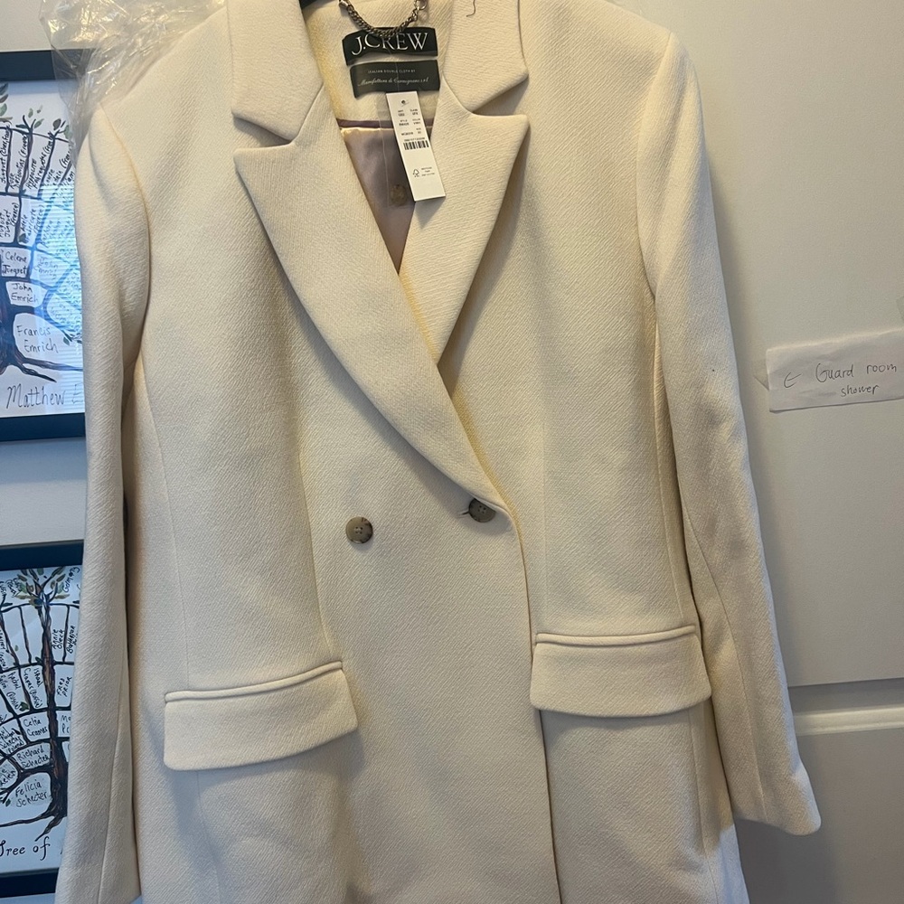 J. Crew Women's Cream Blazer Coat